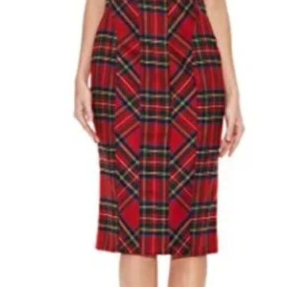 Iconic Dolce & Gabbana Plaid Tartan Fall 2008 Collection Red Midi Dress M $850 - Picture 7 of 8